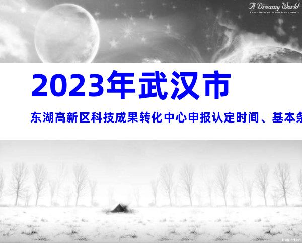 2023年武汉市东湖高新区科技成果转化中心申报认定时间、基本条件及流程