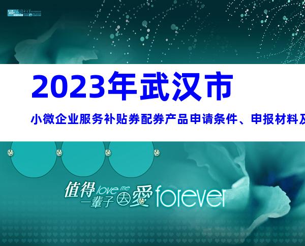 2023年武汉市小微企业服务补贴券配券产品申请条件、申报材料及时间