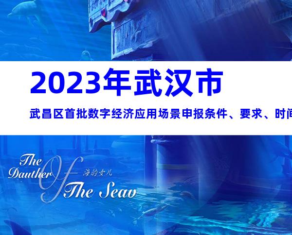 2023年武汉市武昌区首批数字经济应用场景申报条件、要求、时间、材料