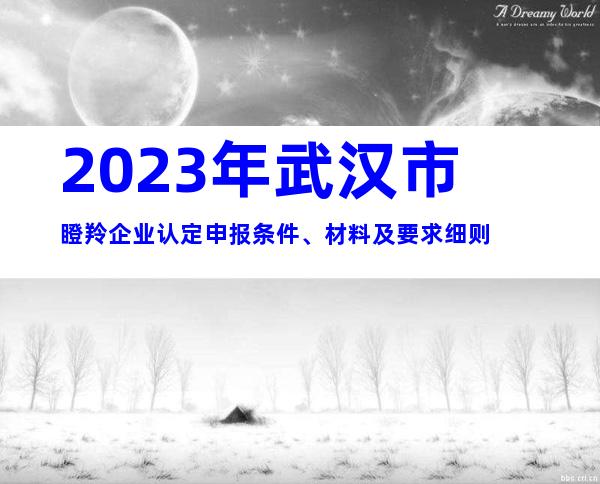 2023年武汉市瞪羚企业认定申报条件、材料及要求细则