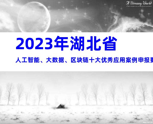 2023年湖北省人工智能、大数据、区块链十大优秀应用案例申报要求、时间