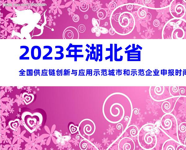 2023年湖北省全国供应链创新与应用示范城市和示范企业申报时间、条件