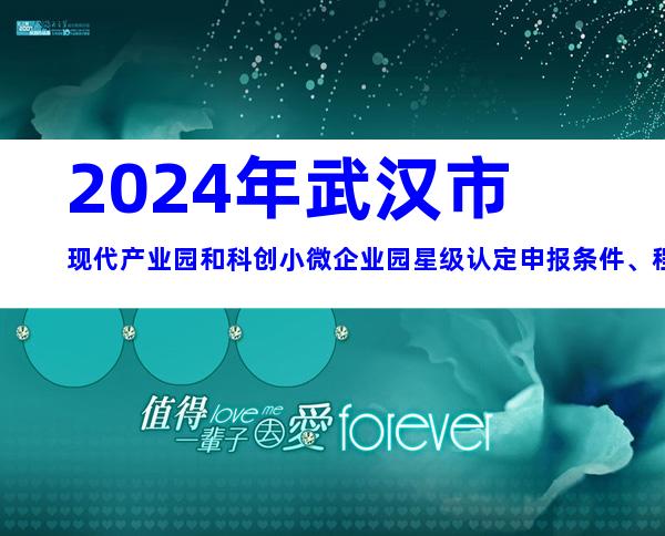 2024年武汉市现代产业园和科创小微企业园星级认定申报条件、程序指南
