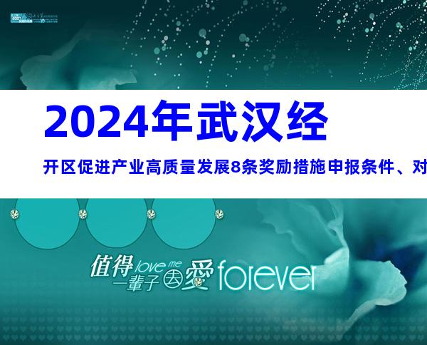 2024年武汉经开区促进产业高质量发展8条奖励措施申报条件、对象