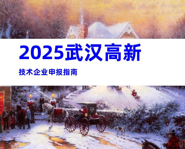 2025武汉高新技术企业申报指南