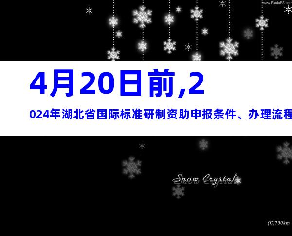 4月20日前,2024年湖北省国际标准研制资助申报条件、办理流程