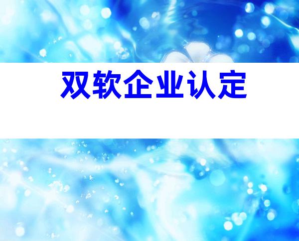 双软企业认定