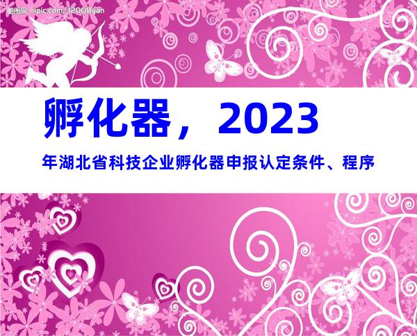 孵化器，2023年湖北省科技企业孵化器申报认定条件、程序