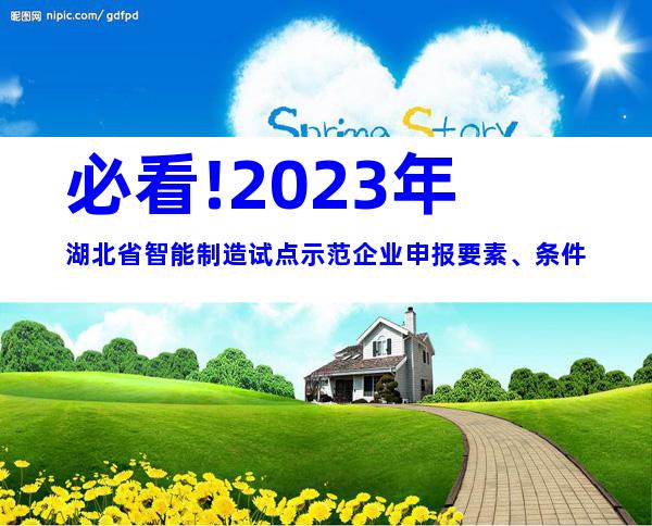 必看!2023年湖北省智能制造试点示范企业申报要素、条件