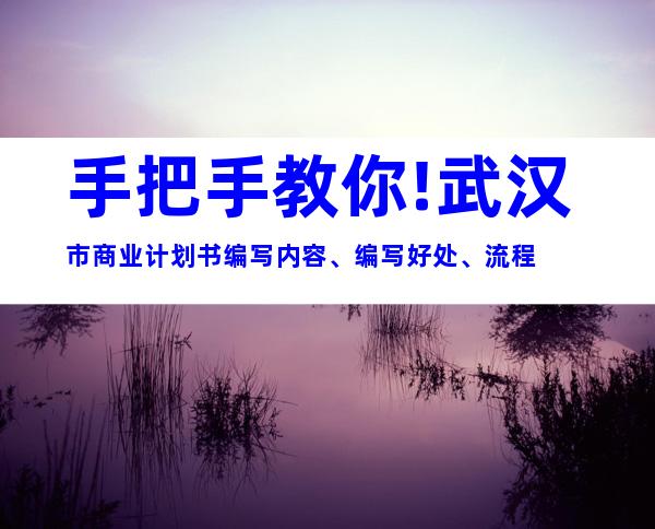 手把手教你!武汉市商业计划书编写内容、编写好处、流程