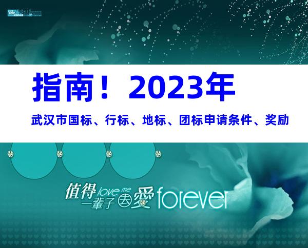指南！2023年武汉市国标、行标、地标、团标申请条件、奖励