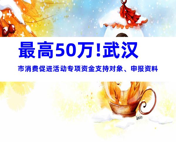 最高50万!武汉市消费促进活动专项资金支持对象、申报资料