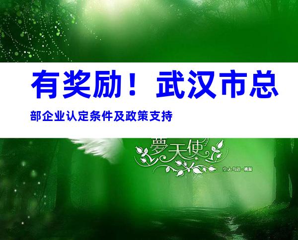 有奖励！武汉市总部企业认定条件及政策支持
