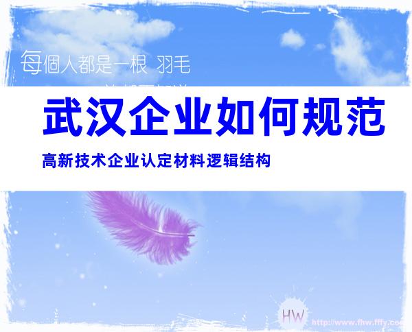 武汉企业如何规范高新技术企业认定材料逻辑结构
