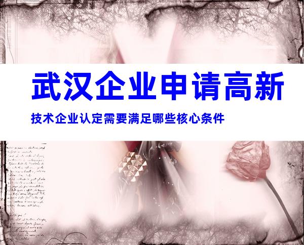 武汉企业申请高新技术企业认定需要满足哪些核心条件