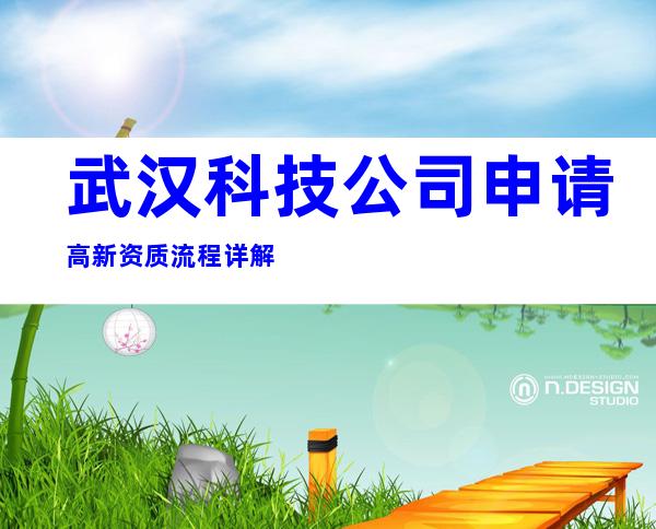 武汉科技公司申请高新资质流程详解