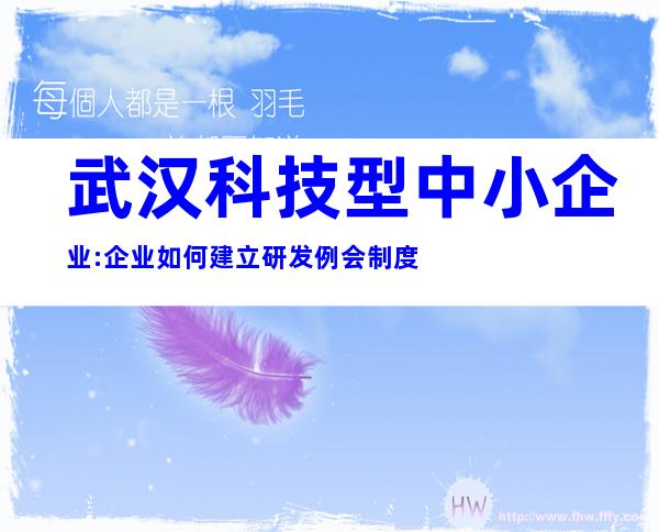 武汉科技型中小企业:企业如何建立研发例会制度