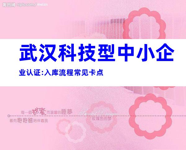 武汉科技型中小企业认证:入库流程常见卡点