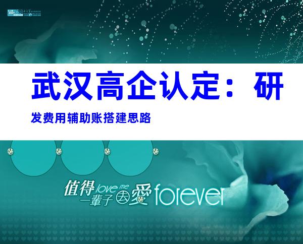 武汉高企认定：研发费用辅助账搭建思路