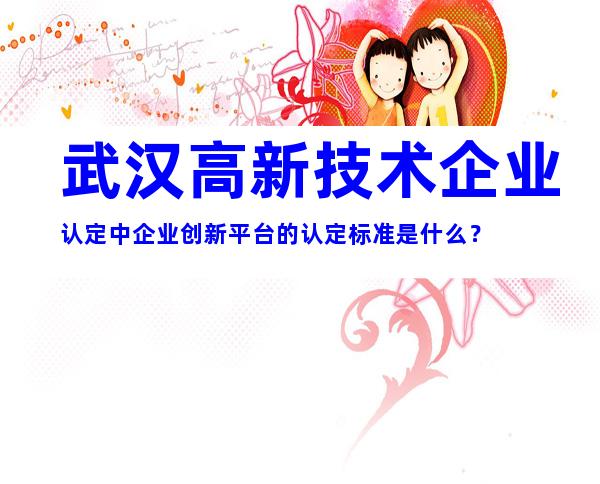 武汉高新技术企业认定中企业创新平台的认定标准是什么？