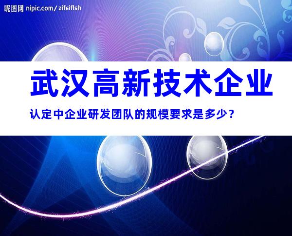 武汉高新技术企业认定中企业研发团队的规模要求是多少？