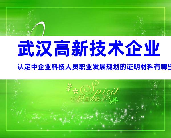 武汉高新技术企业认定中企业科技人员职业发展规划的证明材料有哪些？
