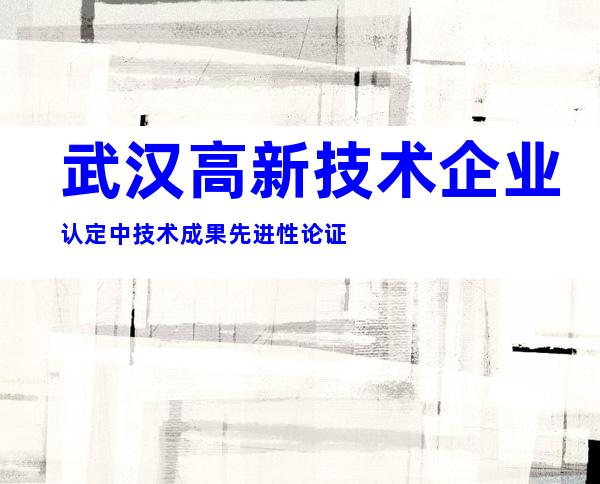 武汉高新技术企业认定中技术成果先进性论证
