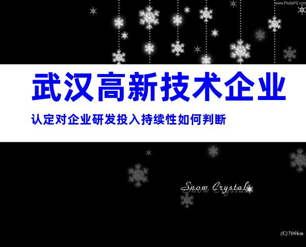 武汉高新技术企业认定对企业研发投入持续性如何判断