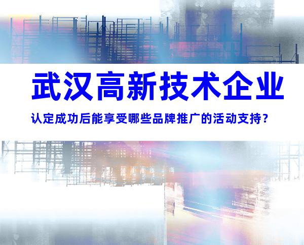 武汉高新技术企业认定成功后能享受哪些品牌推广的活动支持？