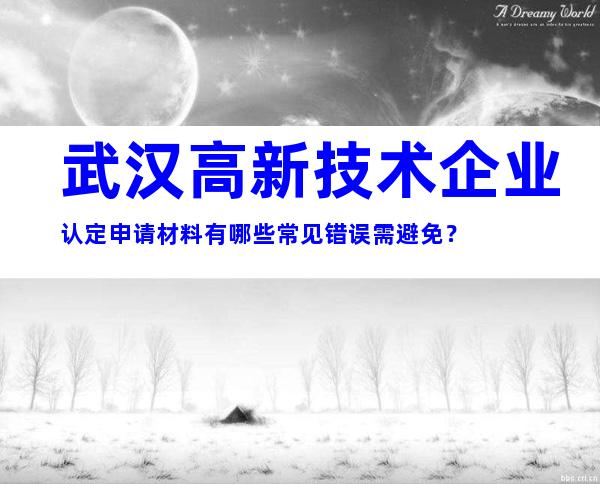 武汉高新技术企业认定申请材料有哪些常见错误需避免？