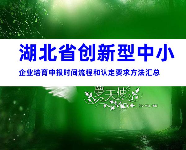 湖北省创新型中小企业培育申报时间流程和认定要求方法汇总