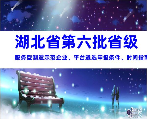 湖北省第六批省级服务型制造示范企业、平台遴选申报条件、时间指南