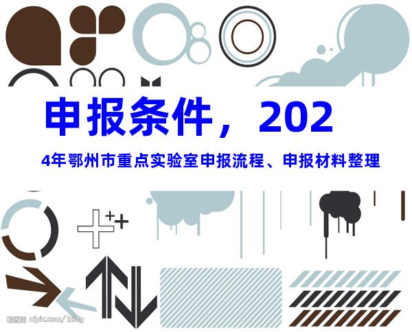 申报条件，2024年鄂州市重点实验室申报流程、申报材料整理