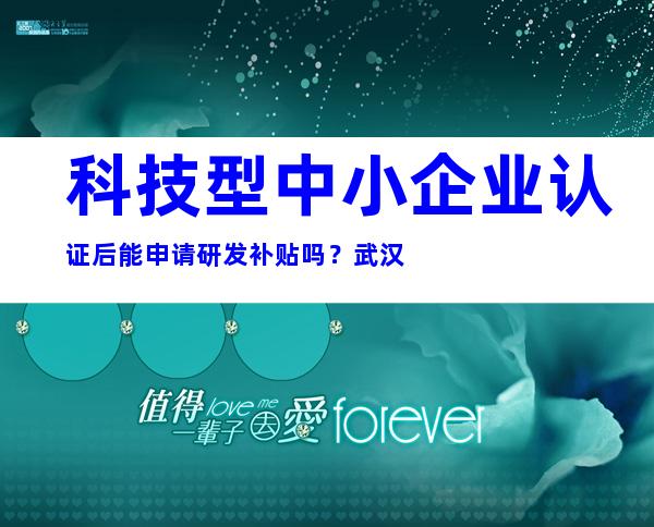 科技型中小企业认证后能申请研发补贴吗？武汉