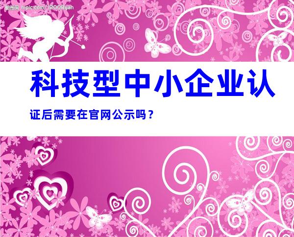 科技型中小企业认证后需要在官网公示吗？