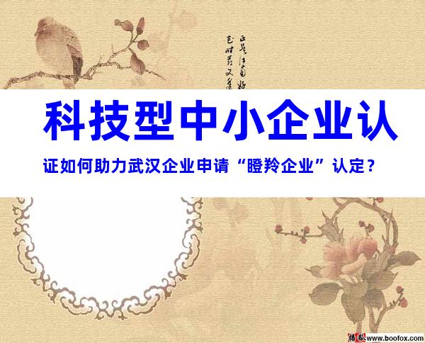 科技型中小企业认证如何助力武汉企业申请“瞪羚企业”认定？
