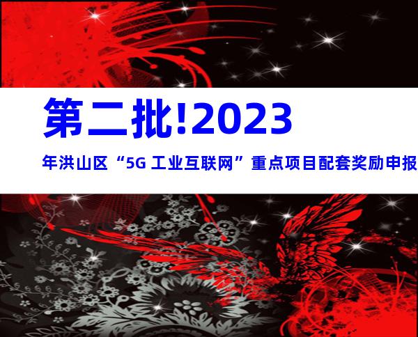第二批!2023年洪山区“5G+工业互联网”重点项目配套奖励申报条件、材料