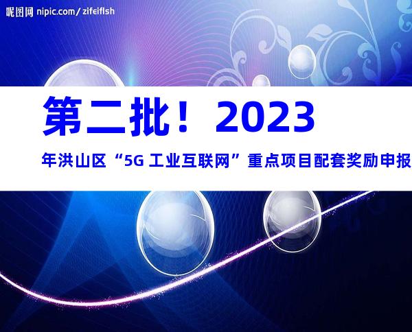 第二批！2023年洪山区“5G+工业互联网”重点项目配套奖励申报条件、材料