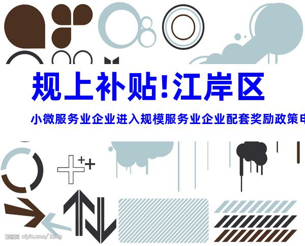 规上补贴!江岸区小微服务业企业进入规模服务业企业配套奖励政策申请流程条件指南