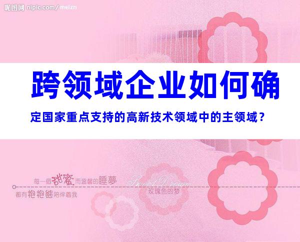 跨领域企业如何确定国家重点支持的高新技术领域中的主领域？